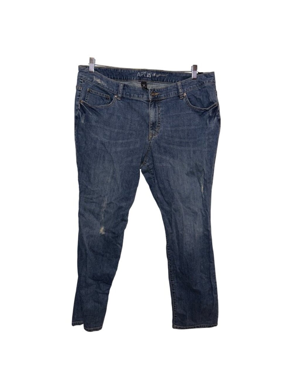 Apt. 9 Womens Boyfriend Jeans 16W Distressed Medium Wash Denim Casual
